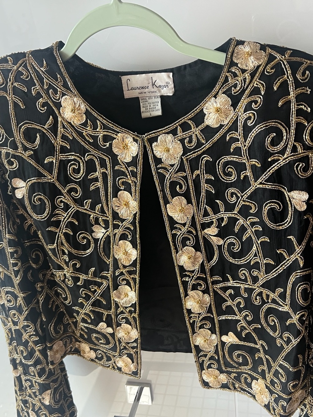 Vintage Laurence Kazar beaded evening jacket size L